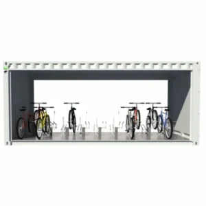 Fietsenstalling in open 20 voet container met 18 plaatsen