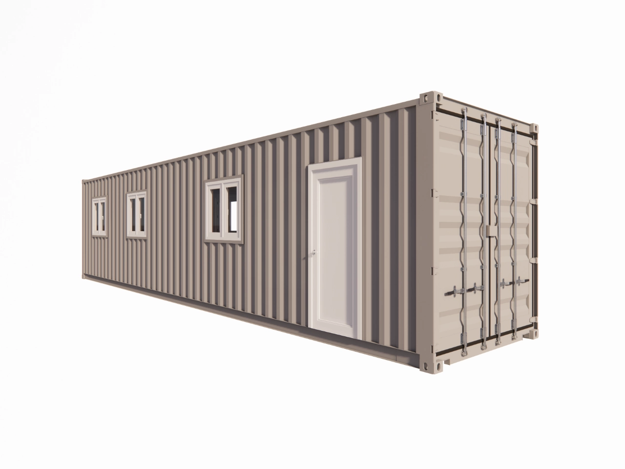 Kantoor en pauzeruimte met kitchenette van 28 m² in een container van 40 voet