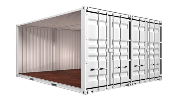 Prefab open garage in zeecontainers van 28 m²